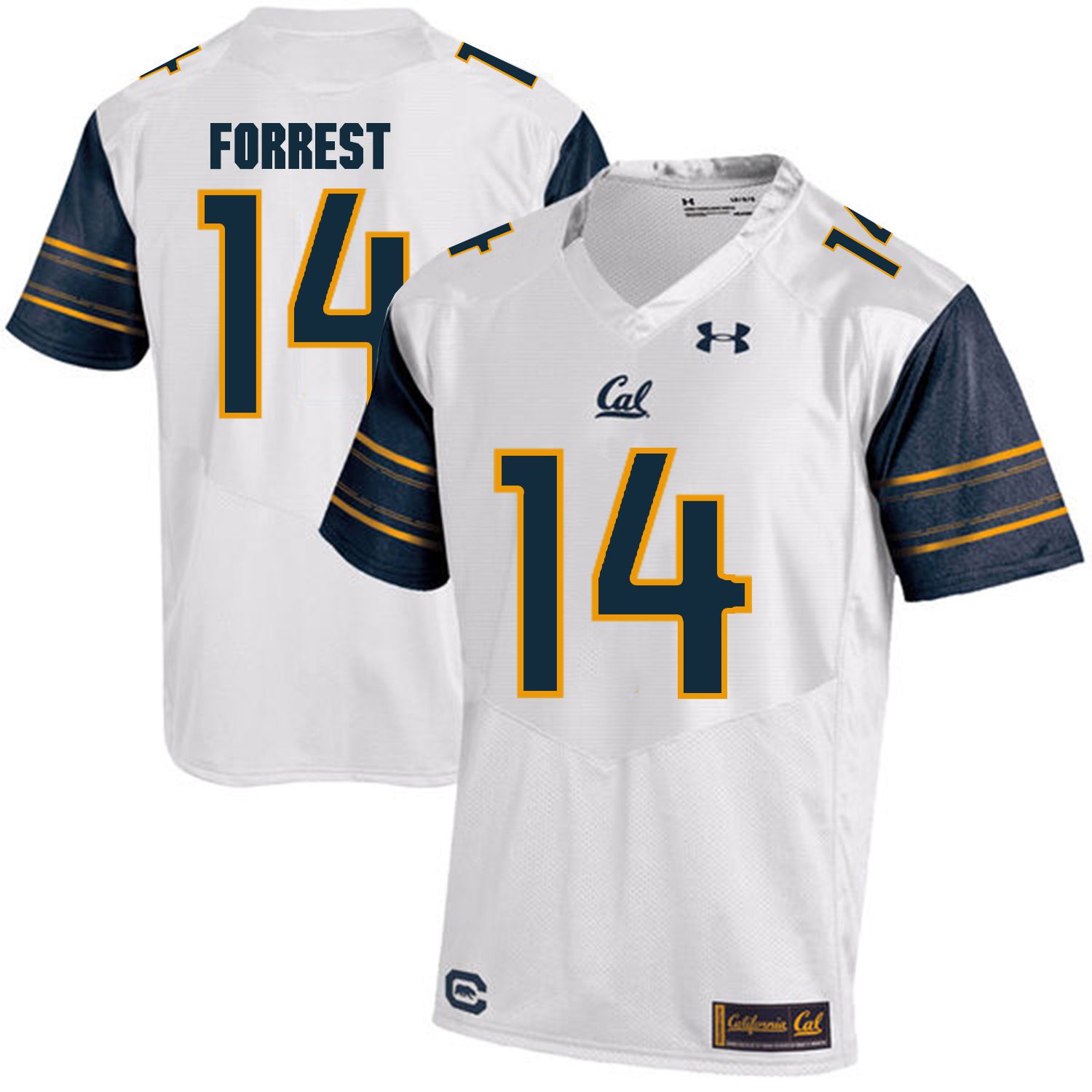 Men California Golden Bears #14 Chase Forrest White Customized NCAA Jerseys1